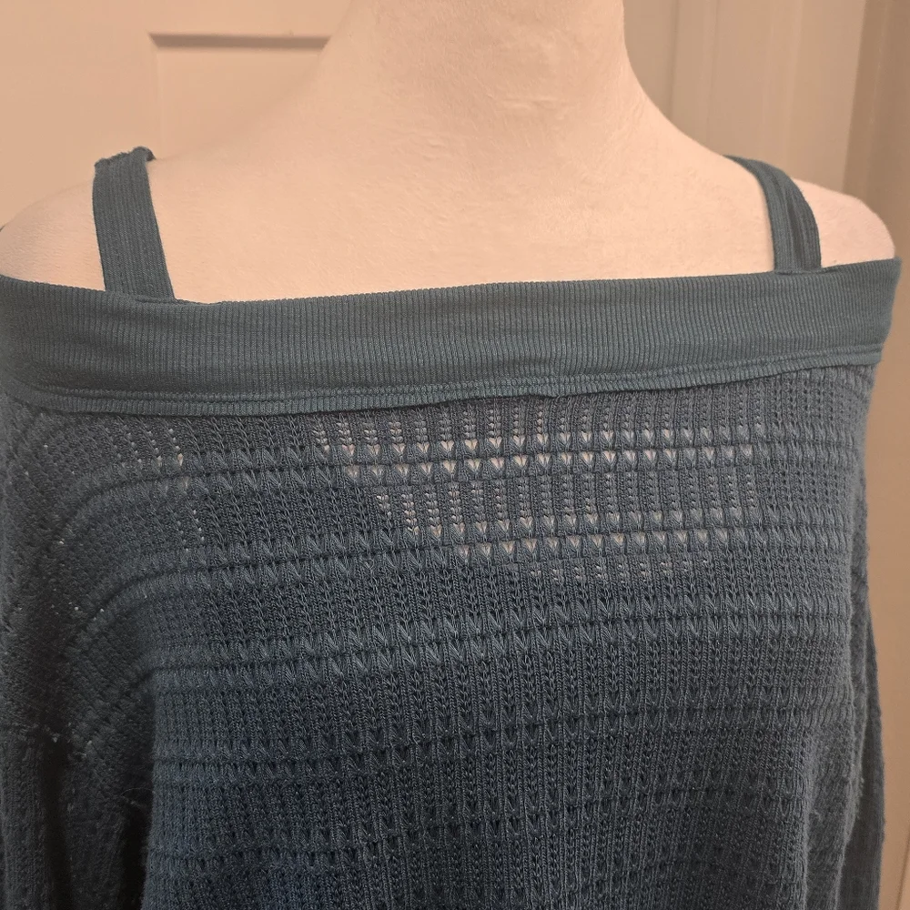 Free People Woven Knit Off Shoulder‎ Top Size XS